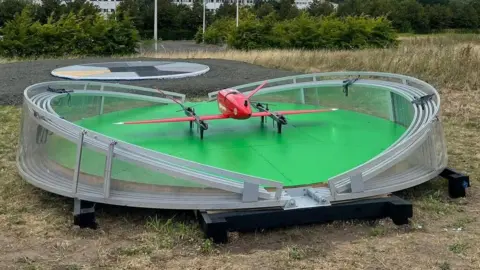 Drone on its base