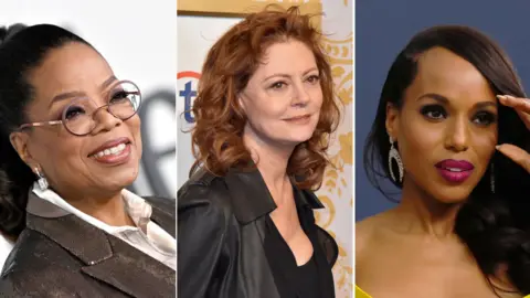 Getty Images Oprah Winfrey (left), Susan Sarandon (centre) and Kerry Washington (left)