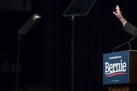 Getty Images Sanders' hand at rally