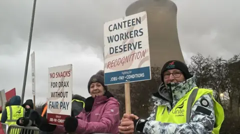 Canteen workers on the picket line 