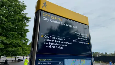 Bus sign in Stoke-on-Trent