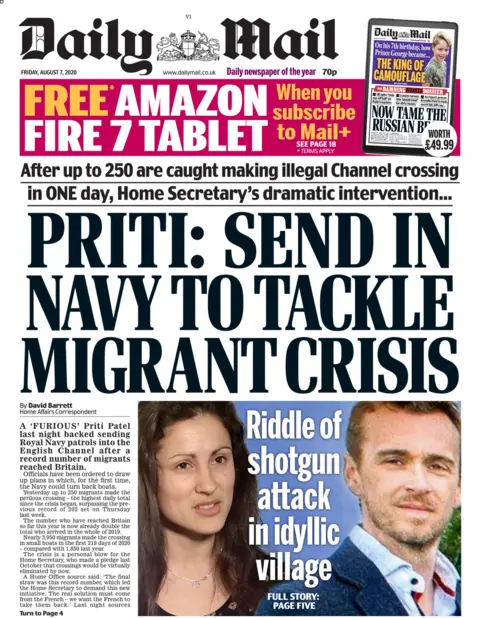 BBC Daily Mail front page