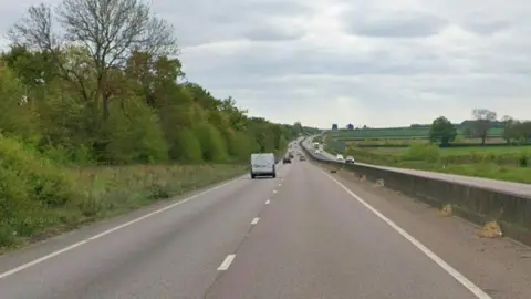 Google The southbound carriageway of the A46 near Flintham has been closed