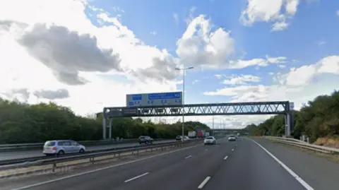 General view of the M5 motorway near junction 7. 