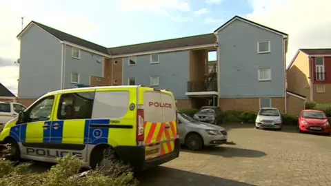 BBC Police at the scene in Merlin Walk