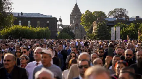 AFP Crowd attending a church service in Armenia
