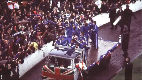 SNS Rangers parade the Cup Winners' Cup at Ibrox