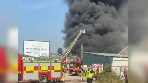 Pembrokeshire Herald Fire at recycling plant in Milford Haven