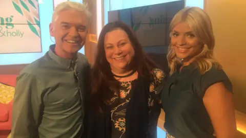 Sarah Bowles Sarah Bowles pictured with Phillip Schofield and Holly Willoughby