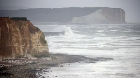 The coastline of Kent pictured in windy conditions