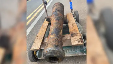 Dave Jordan Picture shows the cannon pulled from the River Don