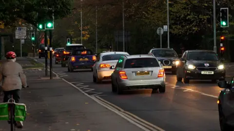 Traffic on a Cambridge road