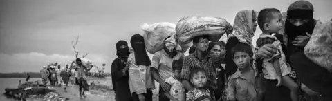 Getty Images Rohingya refugees fleeing to Bangladesh
