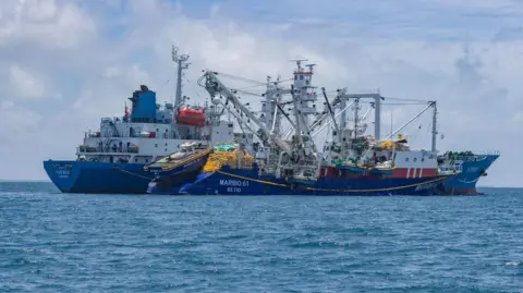 A large fishing vessel in Kiribati's Exclusive Economic Zone