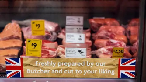 Getty Images Meat shelf at Morrisons