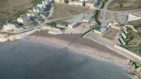 Environment Agency Visualisation of Crooklets Beach in 2020