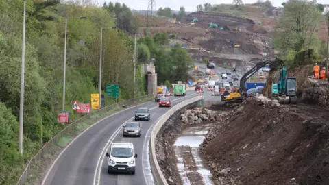 Getty Images Roadworks on the heads of the valley road