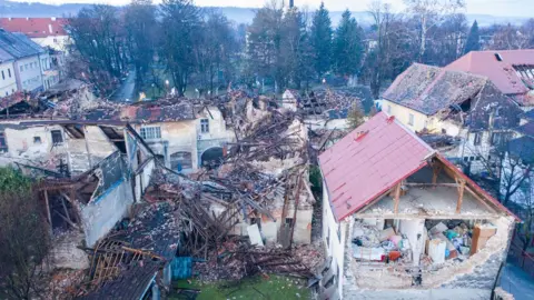 Reuters Damaged buildings are seen after an earthquake in Petrinja, Croatia