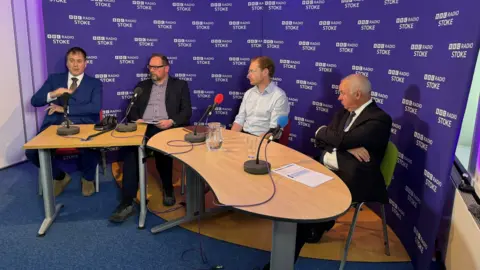 BBC The debate panel at BBC Radio Stoke