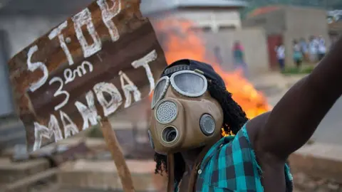 Getty Images Man with a gas mask
