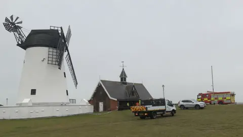 @ianvevers fire engine and vehicle at Lytham Windmill