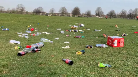 Friends of The Downs and Avon Gorge Rubbish on The Downs in Bristol