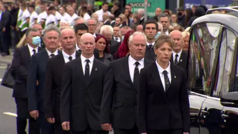 Martina Anderson formed part of the cortege at Bobby Storey's funeral