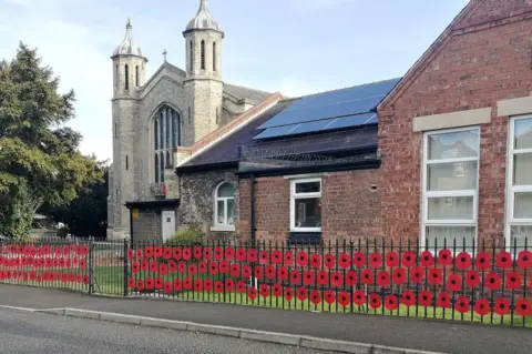 Susie Collins Poppy display in Retford