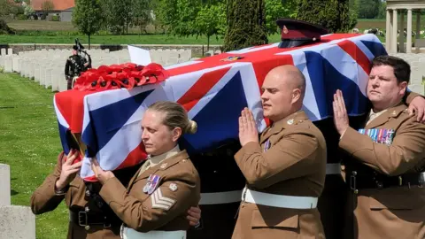 UK MOD Crown copyright / PA wire Royal Army Medical Corps bearing the coffin of Pte Malcolm