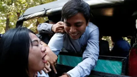 Reuters Reuters journalist Kyaw Soe Oo arrives at the court in Yangon, Myanmar January 10, 2018