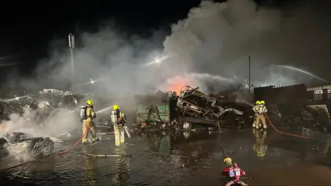 Essex Fire and Rescue Service Firefighters at the scene