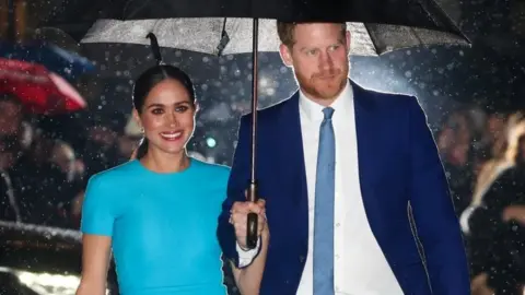 Getty Images Prince Harry and Meghan in March