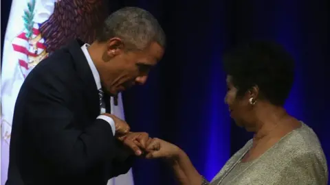 Getty Images Barack Obama and Aretha Franklin