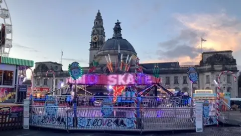 BBC Ice Skater Sizzler ride at Cardiff's Winter Wonderland