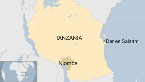 BBC Map showing Tanzania
