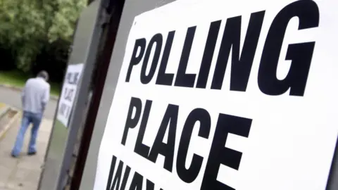 PA Media polling station sign