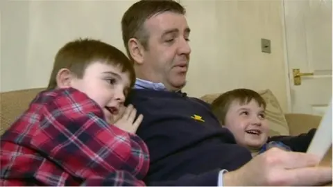 BBC Irfon Williams with his two young sons