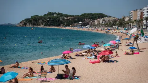 Getty Images View of Lloret de Mar beach, Spain