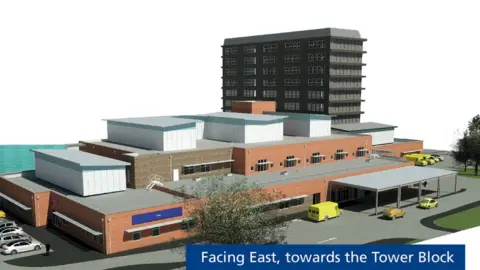 NHS 5) 3-D artist's impression of the new ED at GRH