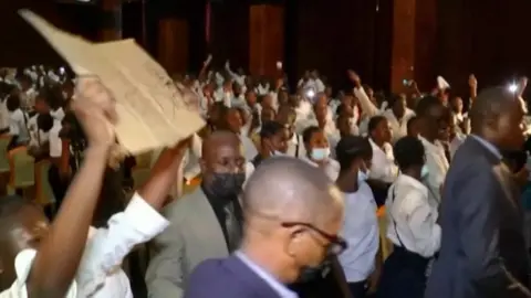 School students inside parliament