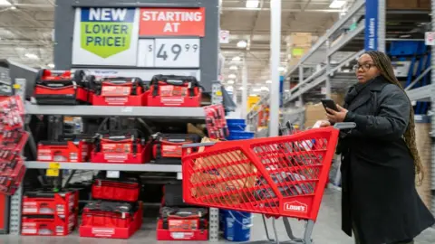 Getty Images People shop at a home improvement store in Brooklyn on January 25, 2024 in New York City.