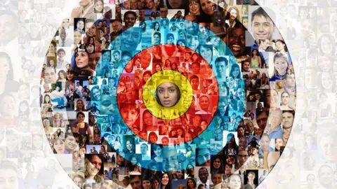 Getty Images Montage of people on a target board