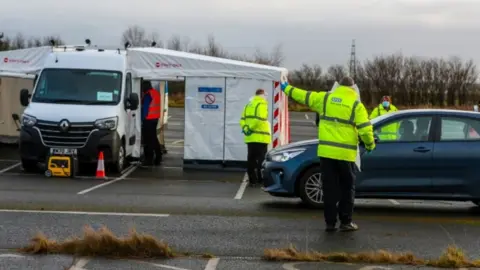 Peter Byrne/PA Wire Southport mobile test unit