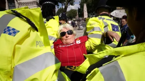 PA Media Demonstrator arrested in Whitehall