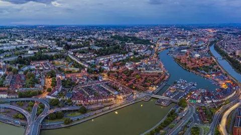 Getty Images Aerial picture of Bristol Harbourside