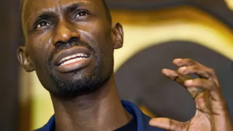 Getty Images Maxence Melo after he was released from custody in Dar es Salaam 2016