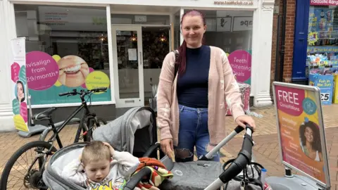 John Fairhall/BBC Ellie Copping with her son