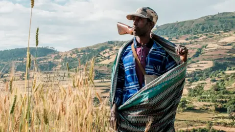 AFP A farmer and militia fighter in north-west of Gondar, Ethiopia, on 8 November 2020