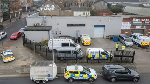 PA Media Aerial view of Legacy Independent Funeral Directors' premises in Hessle Road, Hull