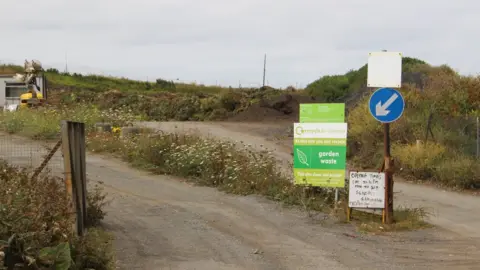 Green waste recycling site at Chouet, Guernsey